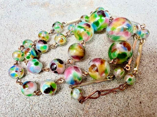 Collier ancien perles murrine - perles,