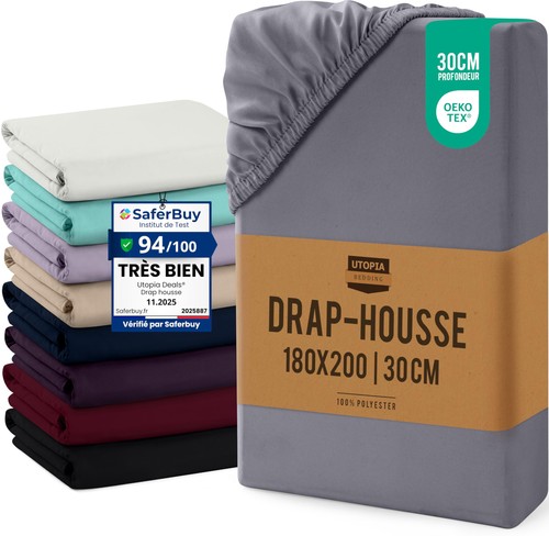 Drap housse gris - drap, 200