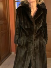 Manteau long vison dark authentique taille40