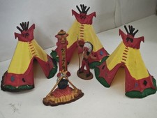 COWBOY, 1 INDIEN + 3 TIPI + UN