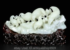 13.2" "Jade blanc sculpté -