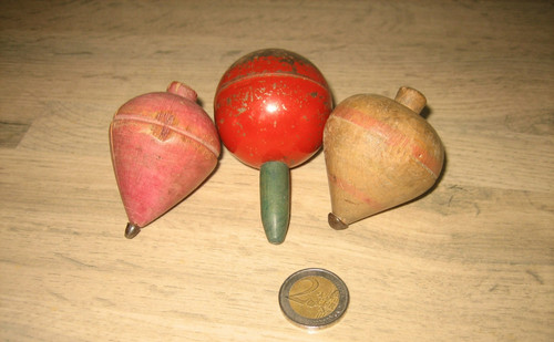 Jouet ancien toupie - toupie, bois