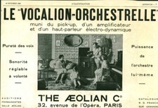 Publicité ancienne le Vocalion-Orchestrelle 1929 issue de magazine