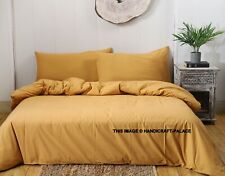 100% Délavé Coton Set Housse de Couette Réversible Couette,Beige Solide En