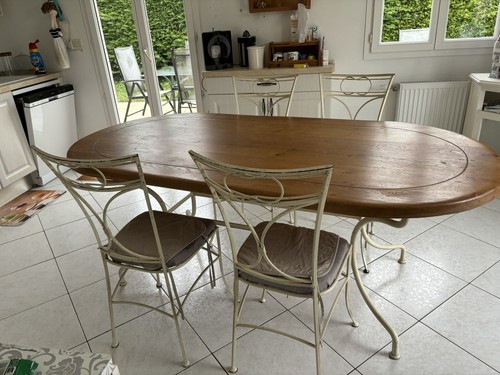 Table chêne 4 - table, chaises