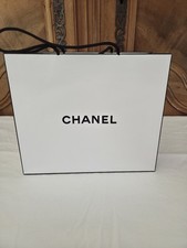 CHANEL Petit Moyen Sac Shopping Carton Papier Blanc Noir  Cadeau Emballage