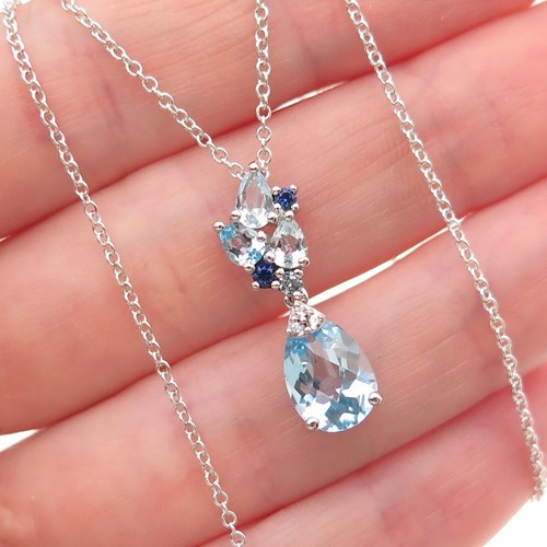 925 sterling silver real - silver, blue