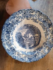 Assiette Creuse Vintage , Mill Stream, Bleu, Johnson Bros England Porcelaine