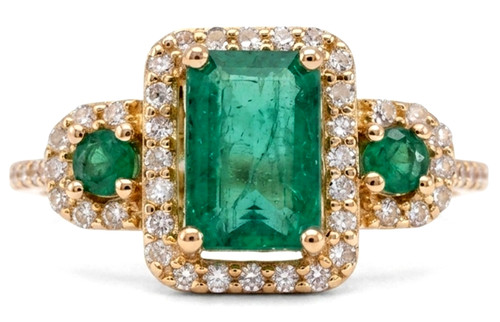 Bague émeraude or jaune - bague,