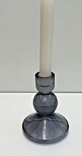 Bougeoir verre fumé H 11,5 cm