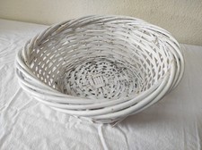 Corbeille en osier blanc 30 cm de diamètre par 12,5 cm de haut
