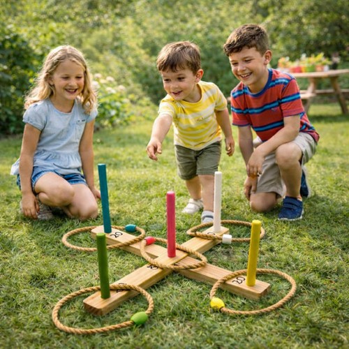 Jeu lancer anneaux en - jeu, d'anneaux