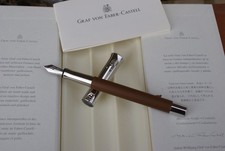 Splendide stylo plume 18 kts GRAF VON FABER CASTELL guilloché cognac Neuf