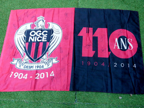 Drapeau ogc nice ogcn signée - drapeau,