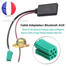 ADAPTATEUR BLUETOOTH AUXILIAIRE RENAULT ★AUTORADIO✅UDAPTE LIST CLIO 2 3 ESPACE..