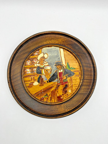 Cadre rond ancien bois - cadre, en