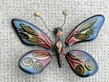 Ancienne céramique sculpture PAPILLON fil de fer ACCOLAY design 50 60 ceramic