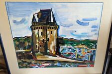 Tableau Saint Malo St Servan En été bateaux voiliers plage par Danièle Jasselin