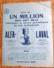 Vers 1930 Publicité ALFA-LAVAL Prospectus Ecrémeuse