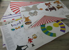 4 planches cartons  Jeu à découper Maquette Cirque Danino Danone ?