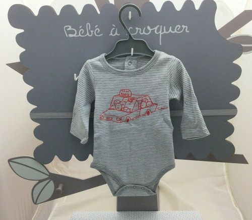 Body blanc rayé gris - body,