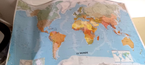 Poster carte atlas monde - carte,