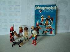 PLAYMOBIL vintage médiéval paysans villageois ménestrel set 3293 de 1977 / boîte