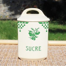 Pot à épices Sucre / damier vert / Comptoir de Famille