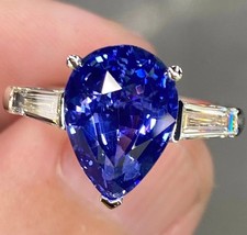 Bague Solitaire Poire Saphir