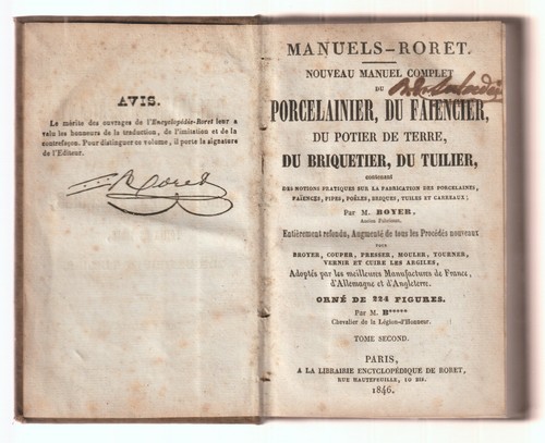Manuel roret porcelainier - du,