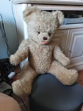 grand ours peluche 70 cm année 60 articulé qui pleure