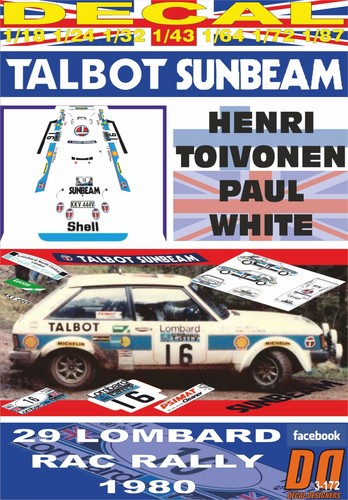 Decal talbot sunbeam - decal,