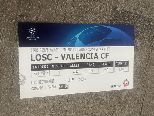 Ticket losc lille v - losc,