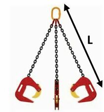 Elingue 3 brins pinces buses béton CMU 1500kg Longueur 150Cm Ouverture 40/120mm