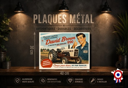 Plaque métal vintage tracteur