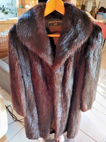 Manteau long vison - manteau, sombre