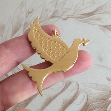 Georg Jensen Colombe de la Paix Pendentif en métal Doré