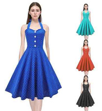 ROBE SEXY MARIAGE SIXTIES 42 RéTRO VINTAGE POIS 50s 60s DRESS ROCKABILLY SWING