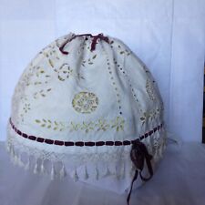 rare superbe abat jour ancien en dentelle monté sur carcasse 