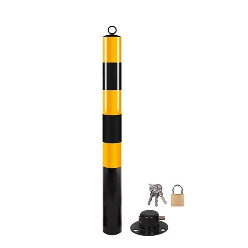 Poteau barrière noir et - barrière,,