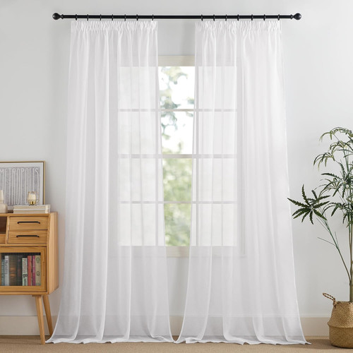 Voilage blanc rideaux 300cm - voilage,