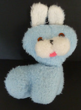 X99 Peluche Je m'appelle PINTEL CHIEN LAPIN bleu blanc langue VINTAGE ANCIEN TBE