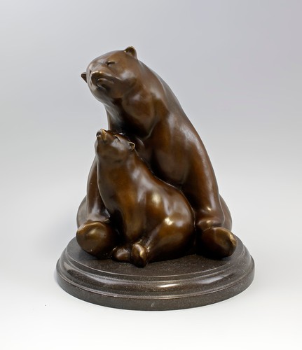 Sculpture bronze ourse mère - sculpture,