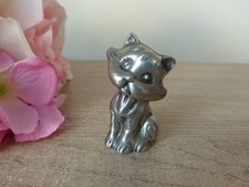 Figurine chat en étain massif, chat miniature en métal, mignon chat collection