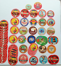 lot d'anciennes étiquettes publicitaires de fromage camembert