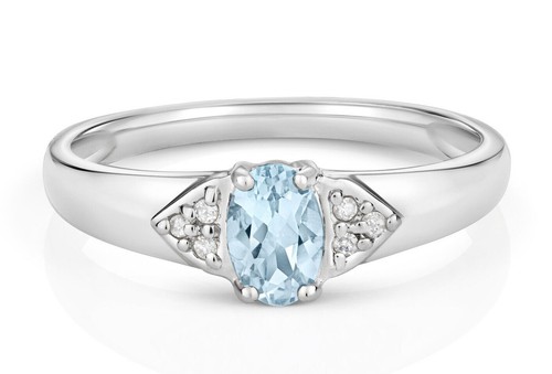 Bague aigue marine diamant - bague, et