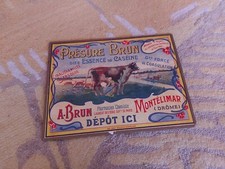 CARTON  PUBLICITAIRE LITHOGRAPHIE PRESURE BRUN , MONTELIMAR , 1901
