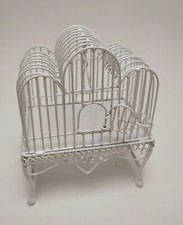 cage a oiseaux en métal peint, miniature pour maison de poupée, jardin  M3