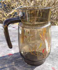 Vintage Carafe en verre fumé
