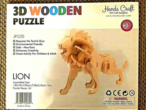 Lion wooden puzzle diy - wooden,